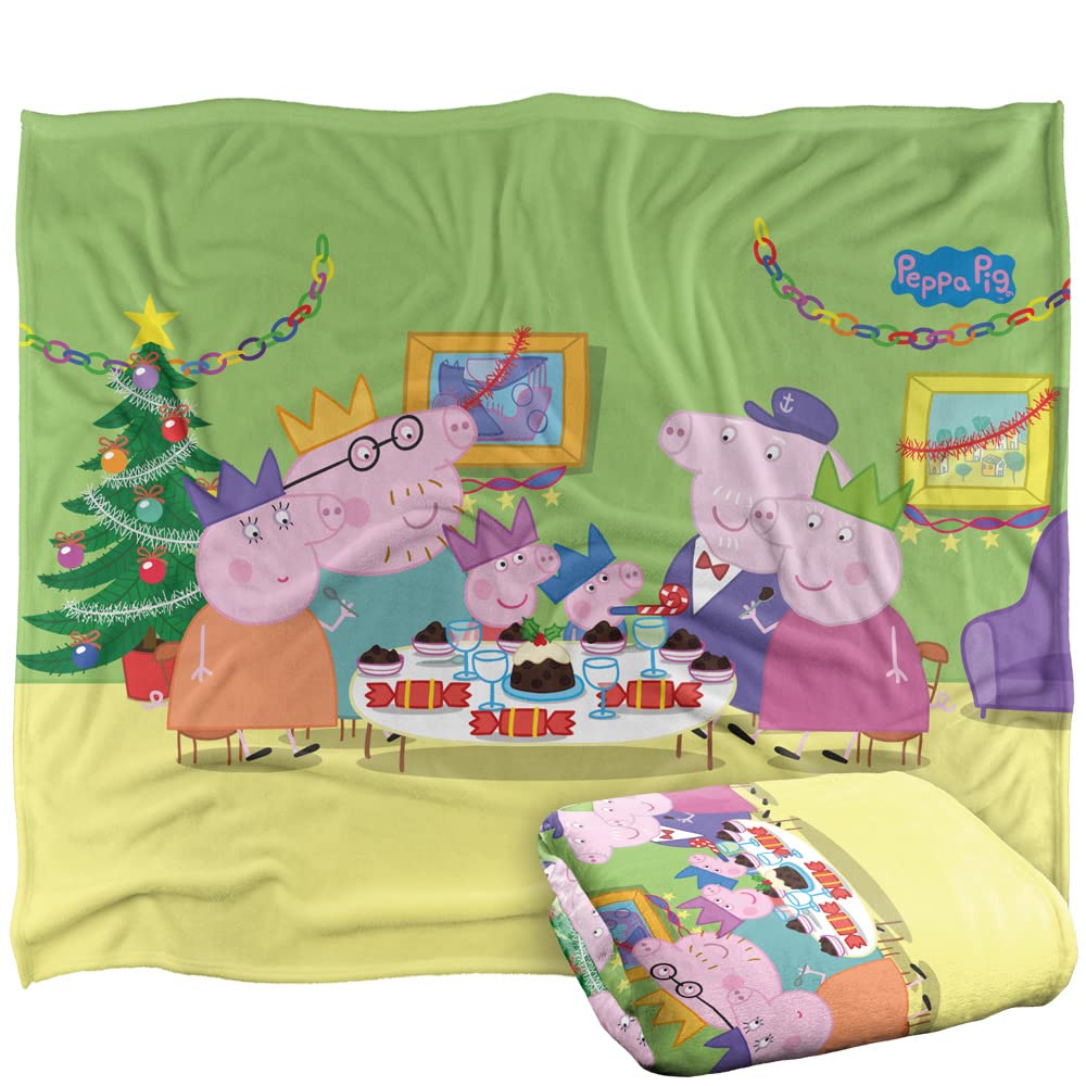 Peppa Pig Blanket, 152 x 127 cm Christmas Dinner Silky Touch Super Soft Throw Blanket, 50" x 60"