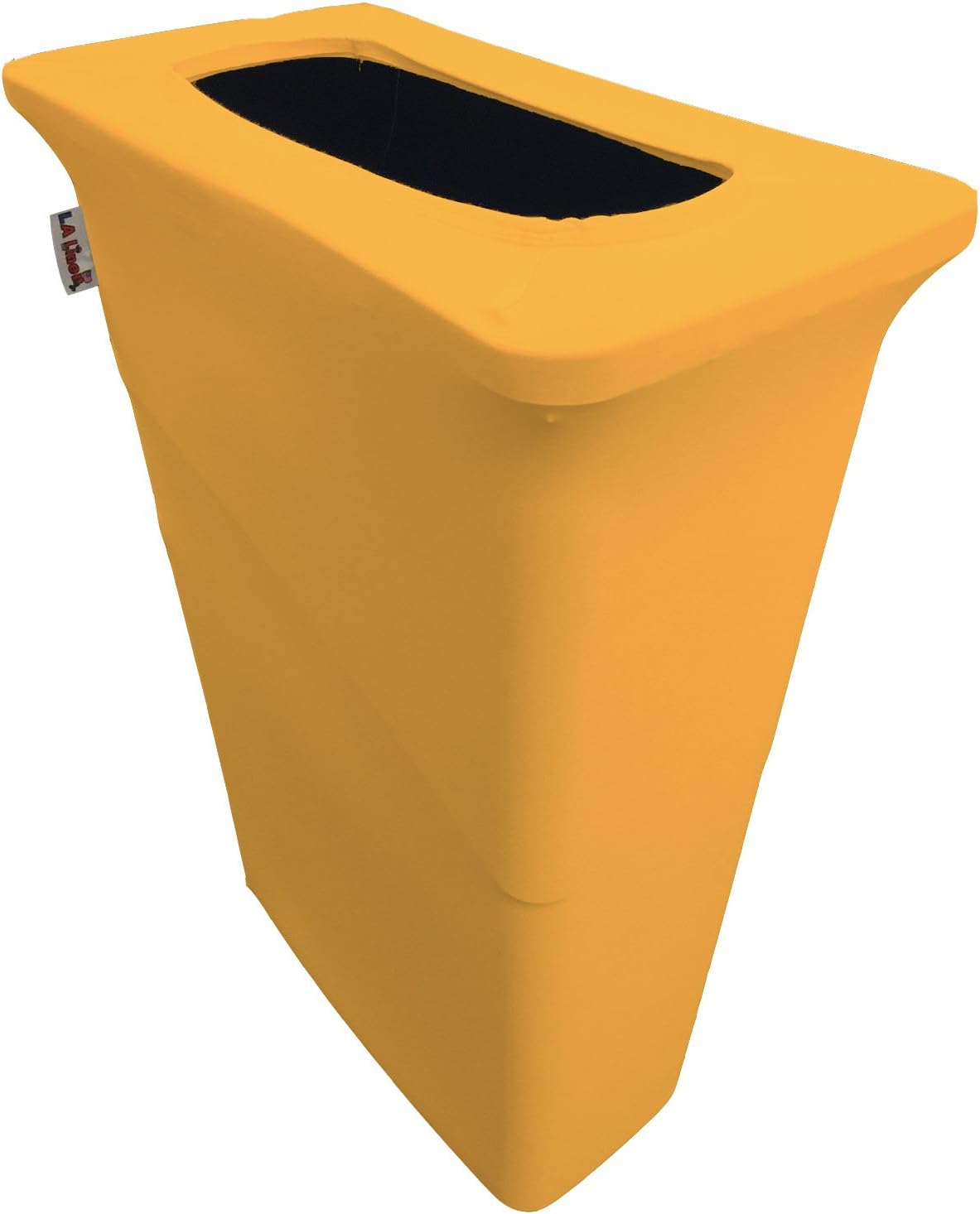 LA Linen Stretch Spandex Fitted Trash Can Cover for Slim Jim 23-Gallon, Bin Waste Container Cover, Outdoor Indoor Patio Backyard Decor, Yellow