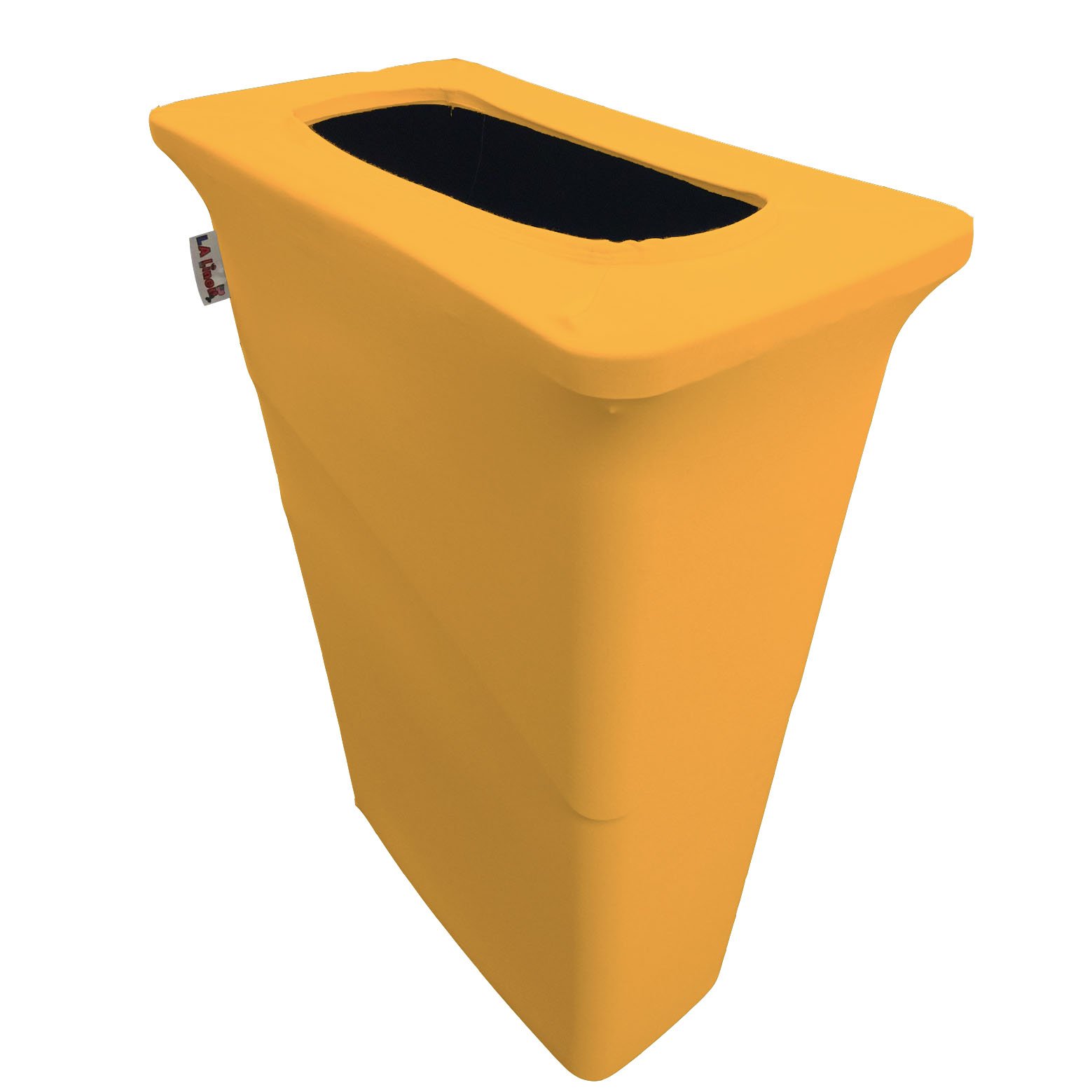 LA Linen Stretch Spandex Fitted Trash Can Cover for Slim Jim 23-Gallon, Bin Waste Container Cover, Outdoor Indoor Patio Backyard Decor, Yellow