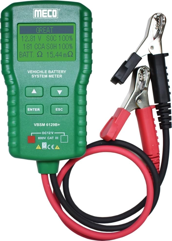 MECO VBSM6129B+ Vehicle Battery System Meter, Digital Battery Tester with LCD Display, CCA/IEC/EN/DIN Compatibility, Overload and Reverse Polarity Protection By Skyking ®-image-44