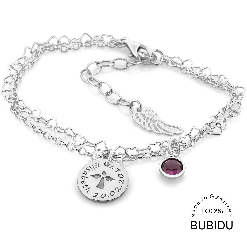 Taufarmband Silber Mädchen oder Junge Armband mit Engel zur Taufe mit Gravur Armkettchen für Baby und Kinder Silberarmband Patenkind Schutzengel | HANDMADE IN GERMANY