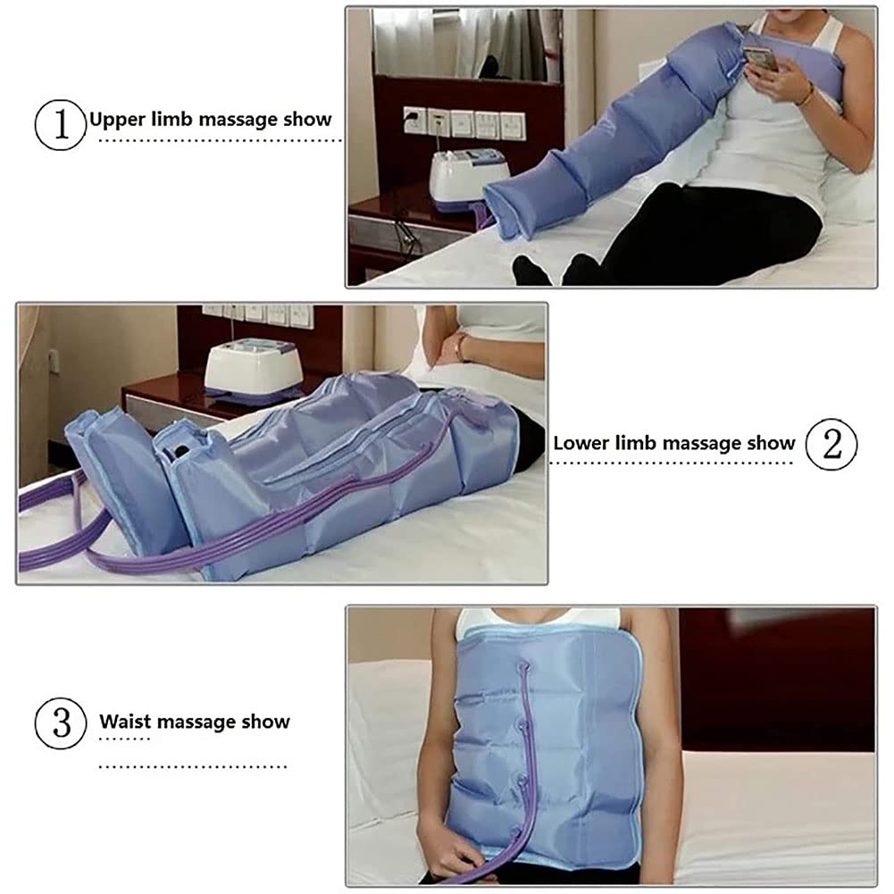 Dispositivo per massaggio per gambe e piedi, massaggiatore per la circolazione, macchina per compressione d'aria per gambe per massaggio e rilassamento, tipi di intensità regolabili, funzioni di temp
