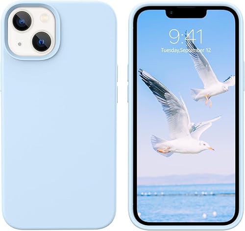 GUAGUA Funda para iPhone 13 Mini, iPhone 13 Mini, funda de silicona de gel suave, delgada, ligera, forro de microfibra, textura de cojín a prueba de