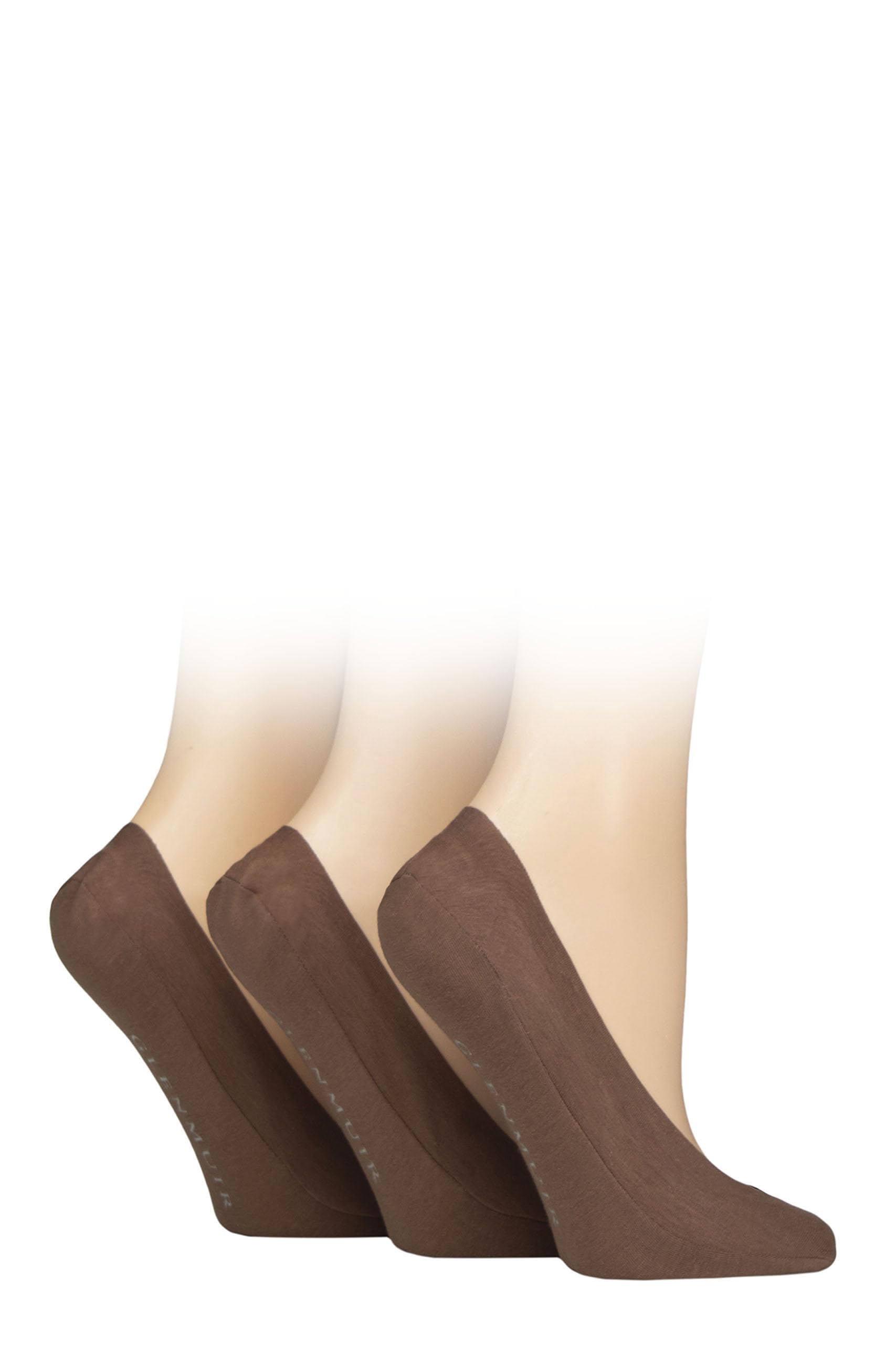 Glenmuir Women's Shoe Liner Socks - Plain, Soft Cotton, Invisible, No Show, Casual, Everyday, 3 Pair Multipack Size 4-8 Nude
