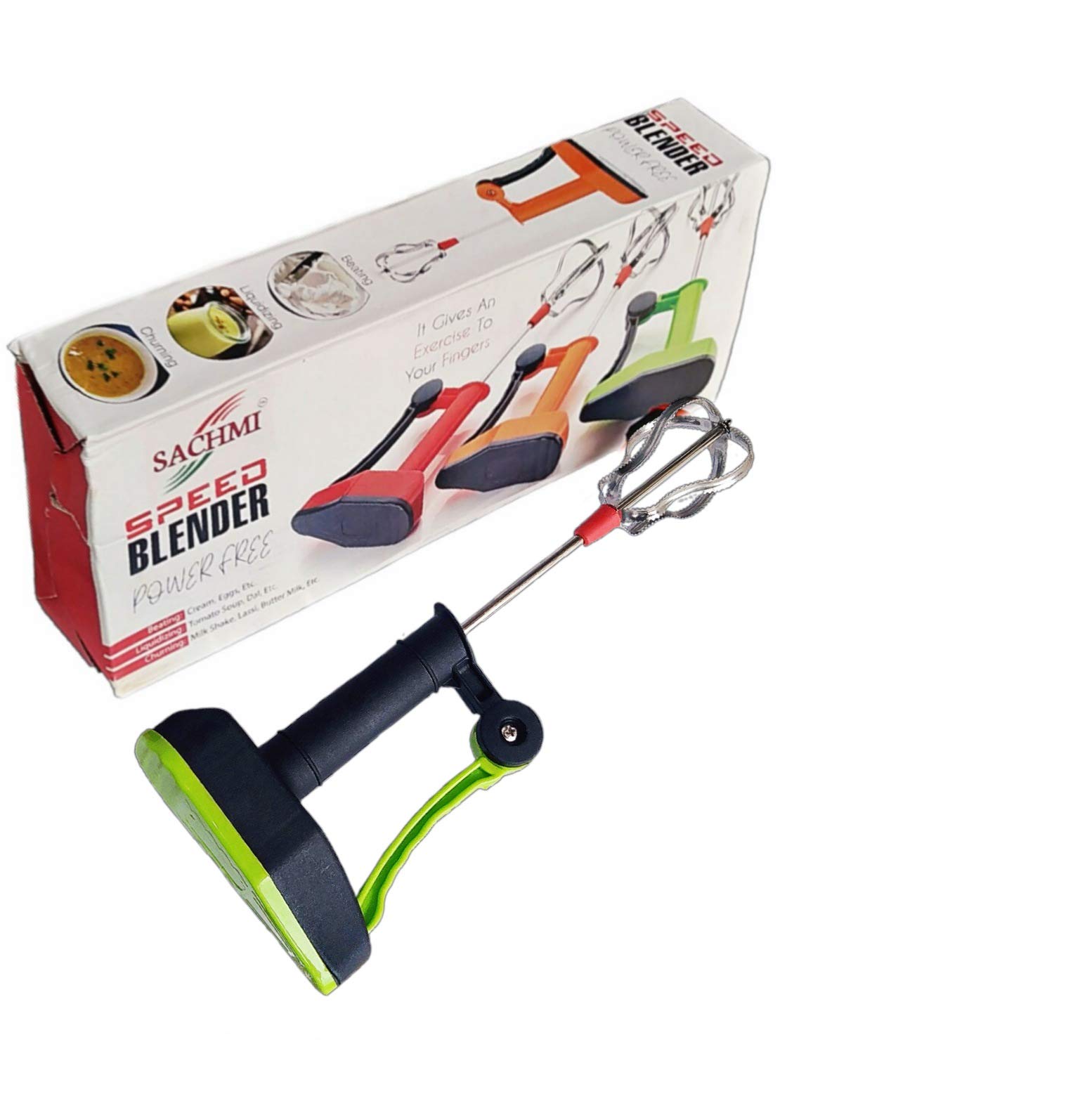 SACHMI Hand Blender for Kitchen Curd Maker and Egg, Milkshake, Lassi, Butter Milk, Cream Beater,(Multicolour) Pack of 1 (Green)