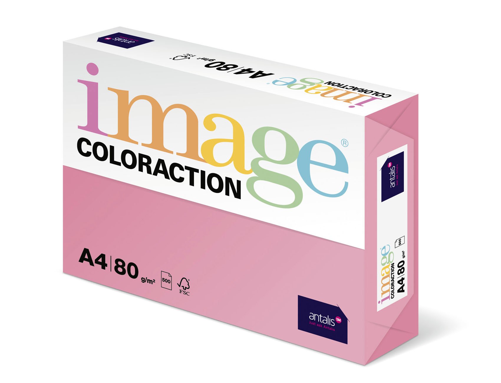 Image Coloraction Pink (Coral) A4 210x297mm 80gm2 fsc4 500sh/RM 5rm/BX — image 1