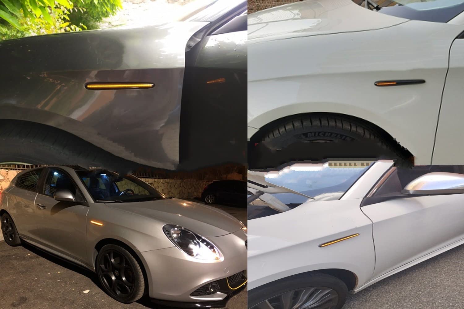 Intermitentes Automóviles 2 Uds Luz De Posición Lateral Ámbar Dinámica para Alfa Romeo para Giulietta 940 para Veloce 2010-2021 para Sprint 2010-2016 Intermitente para Coche(Smoked Case)