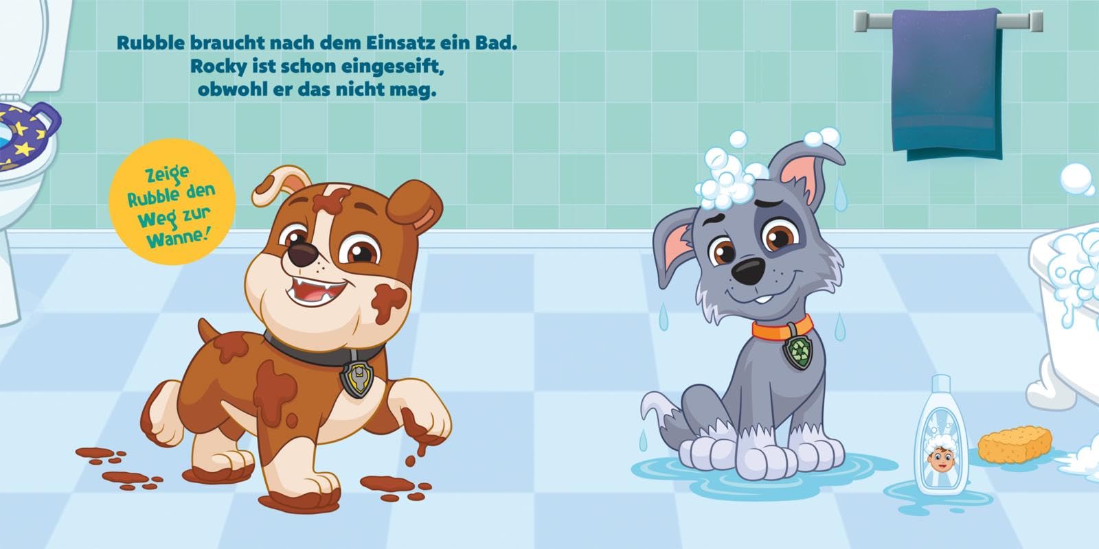 PAW Patrol Pappbilderbuch: Ab ins Bett, PAW Patrol!: Interaktive Gutenachtgeschichte für Kinder ab 3 Jahren | Mit Marshall, Rubble, Chase, Rocky und Skye