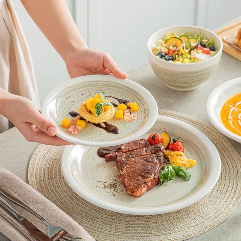 Service de table en grès 16 pièces assiette bol pâtes céréales 4 personnes