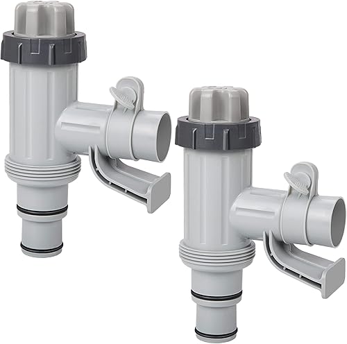 VOEER Piezas de repuesto para piscina con soporte de tubo de piscina y válvula de émbolo para piscina sobre el suelo, adaptador de manguera de