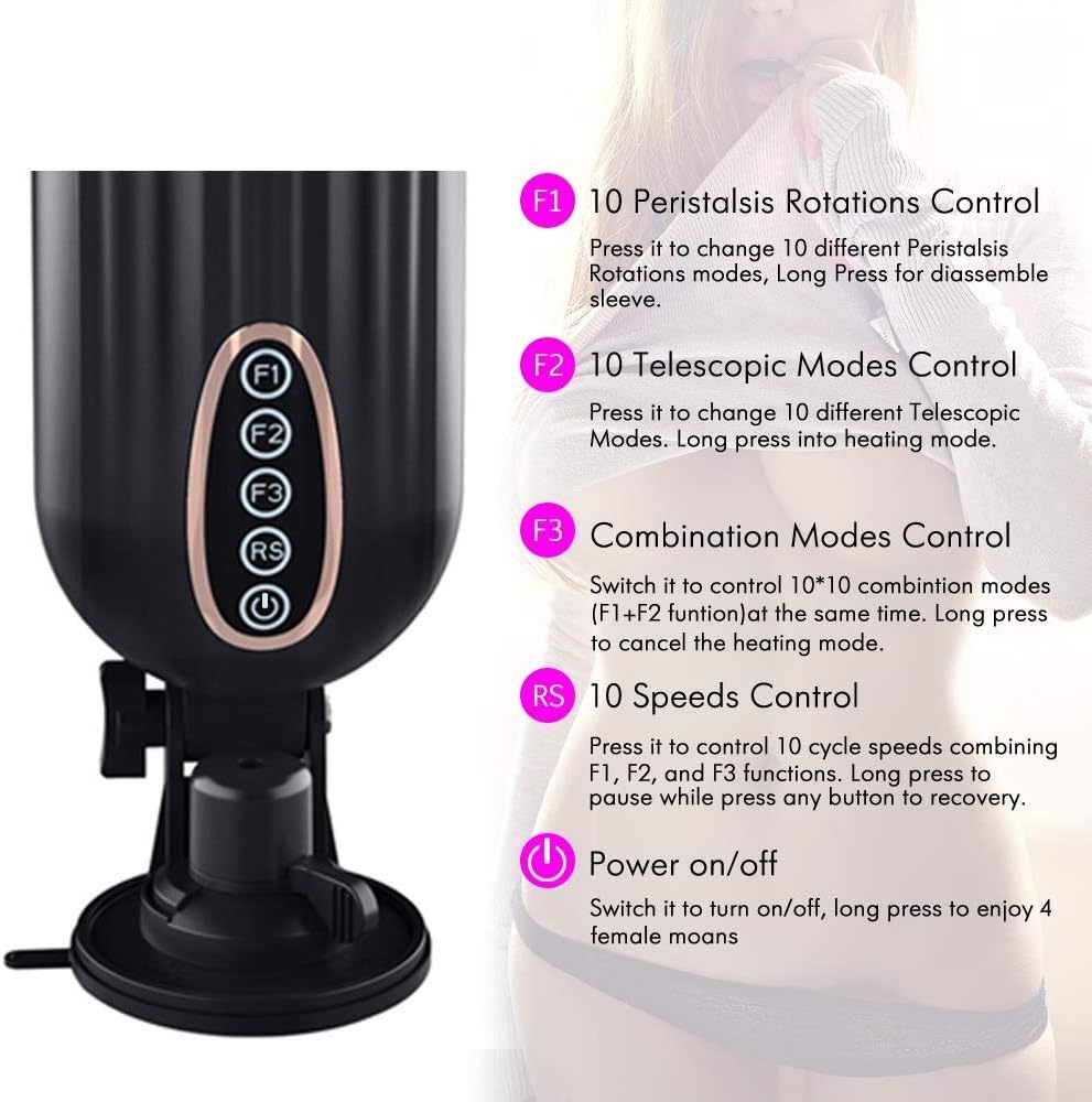 Male Automatic Píston Cup Telescopic Rotation and 10 Mode Electric Mǎssǎge Cup Male's Toy