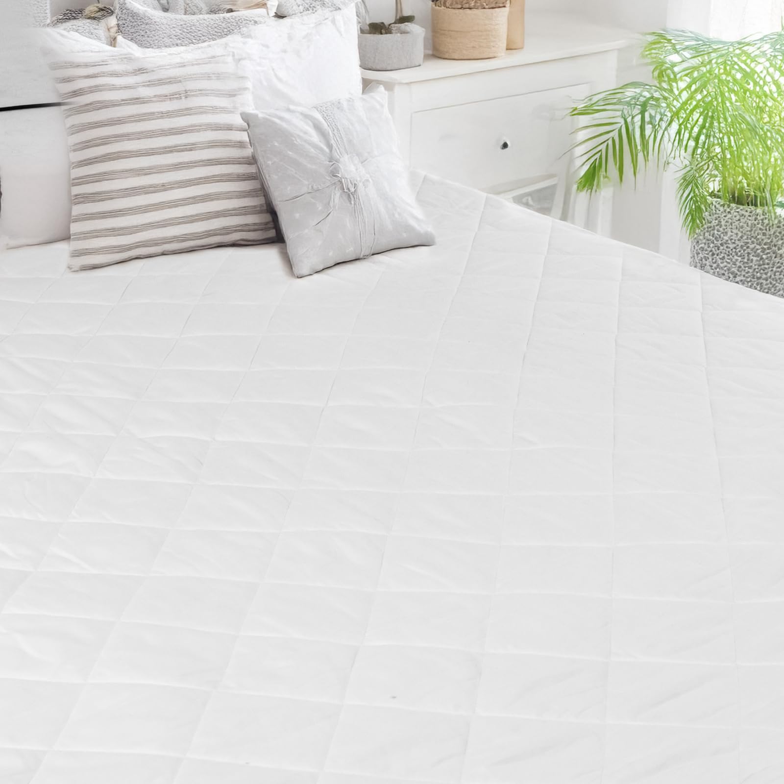 VEVOR Coprimaterasso Riscaldato, 195 x 165 cm, Scaldaletto Elettrico Matrimoniale con Controllo a 4 Impostazioni di Calore, Timer da 12 ore, Spegnimento Automatico Dopo 8 Ore in Tessuto Spazzolato