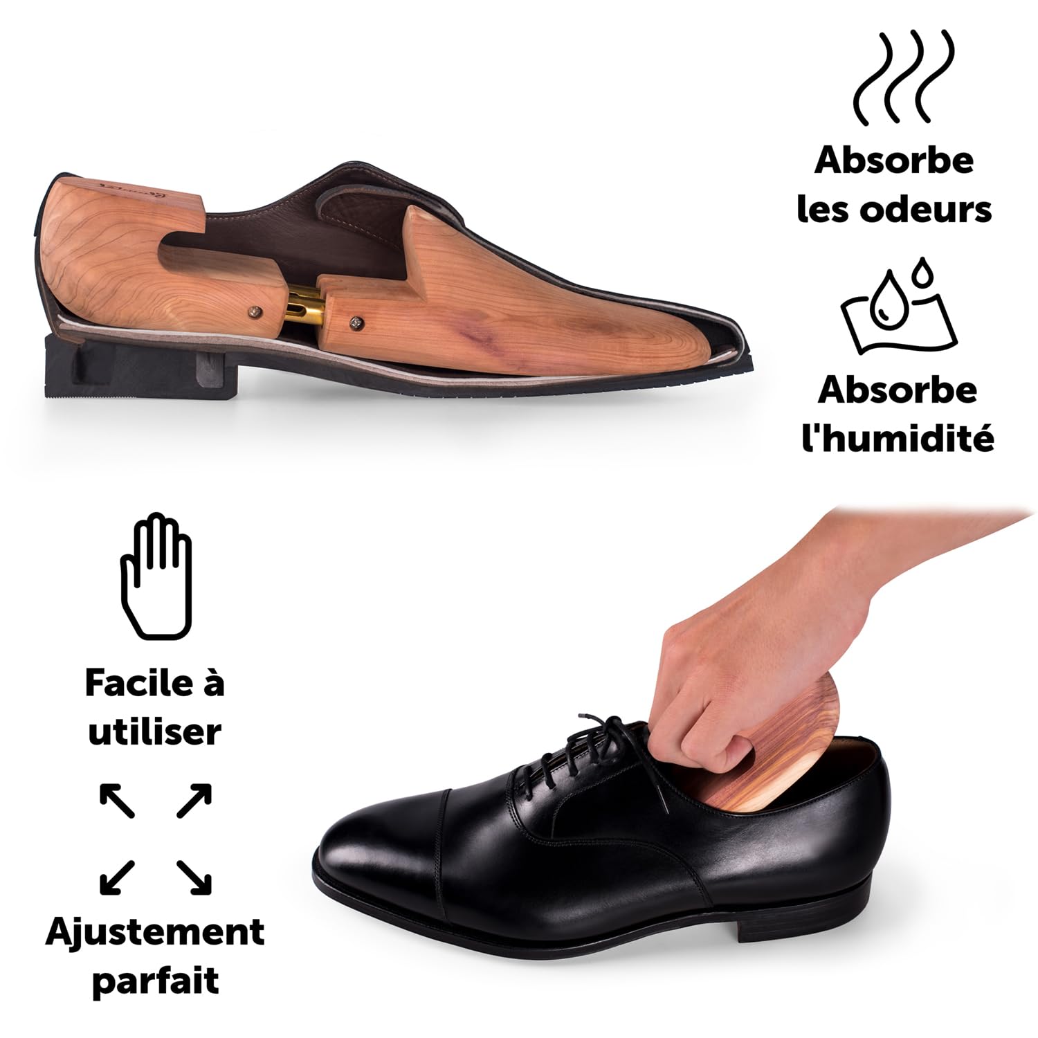 Blumtal - GAGNANT DU TEST - Embauchoir chaussures homme et femme en bois de cèdre avec chausse-pied, taille 38 à 47, 1, 2 ou 5 paires
