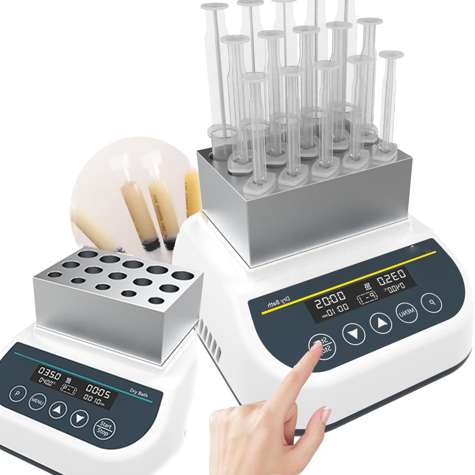 PRP Plasma Gel Maker Heater, PPP Gel Heating Machine, Heater Dry Bath Incubator, 5ml/10ml/2.5ml Tubes Block, Timing Range: 5s-23h59min, with Vents, Digital Keypad,B