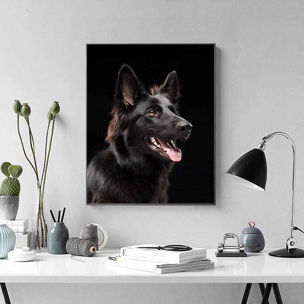 Eodyyw 5D Diamant Painting_Deutscher Schäferhund Hund Tier_Diy Diamond Painting Set_Wohnzimmer Schlafzimmer Büro Wand Dekoration_40X50Cm_Rahmenlos