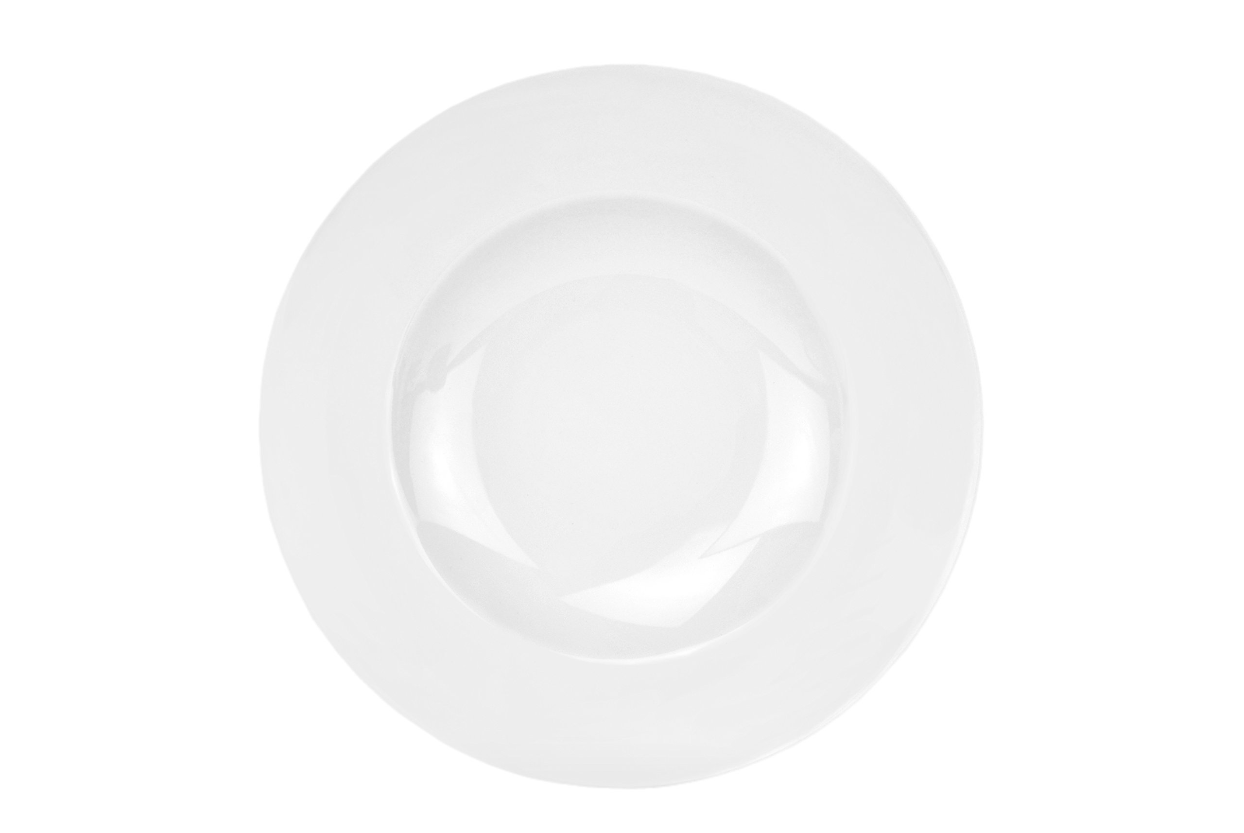 Van Well Lot de 6 bols à pâtes, 500 ml, Ø 30 cm, assiettes creuses, assiettes à pâtes, porcelaine de marque élégante, brillante, blanc classique, ronds