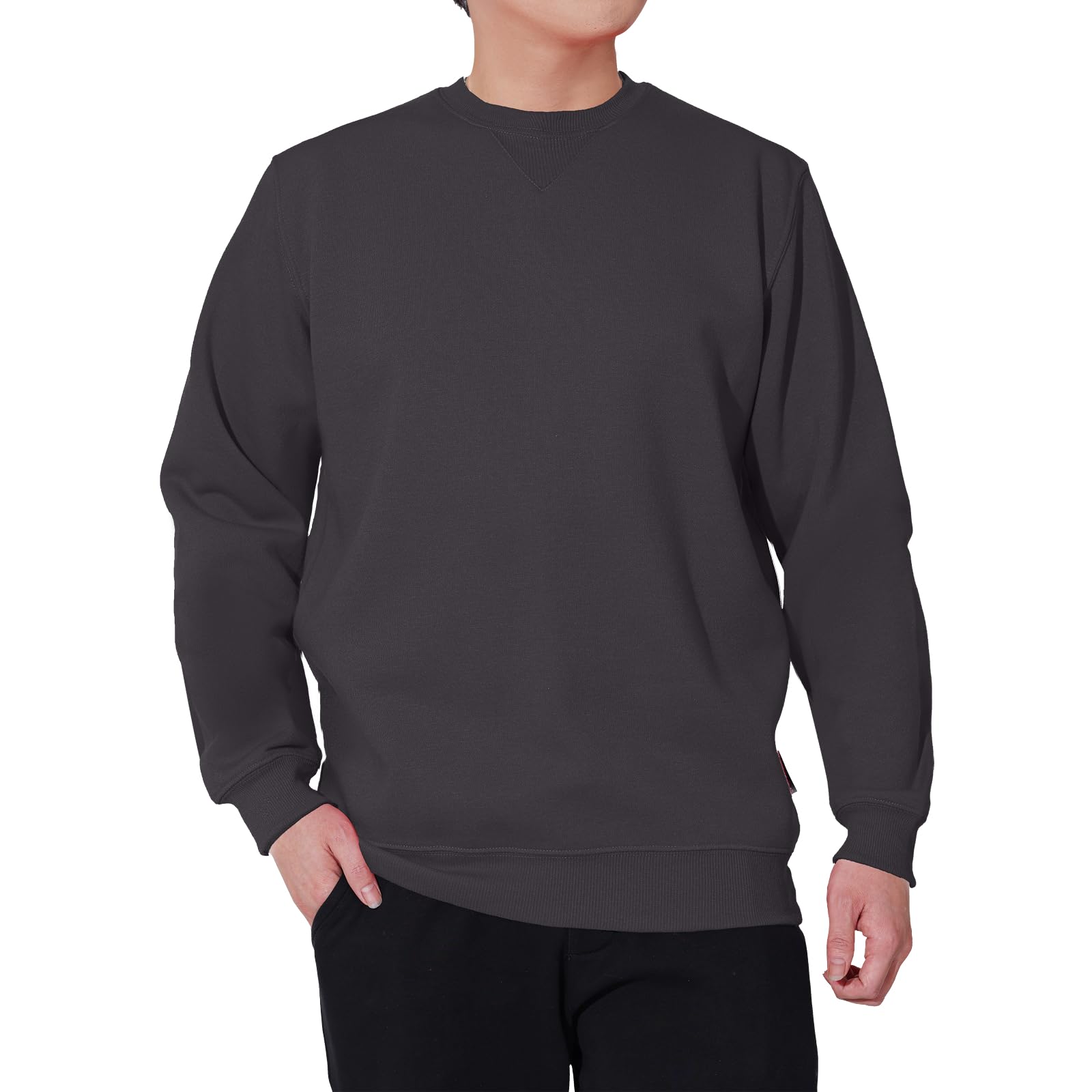 WORK IDEA Men's Round Neck Sweatshirt, Workwear, Basic Pullover for Men - 2