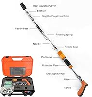Vista 5 de Kit de pistola de clavos de hormigón con 110 clavos, pistola de clavos de acero manual ajustable de 5 velocidades, herramienta de fijación portátil