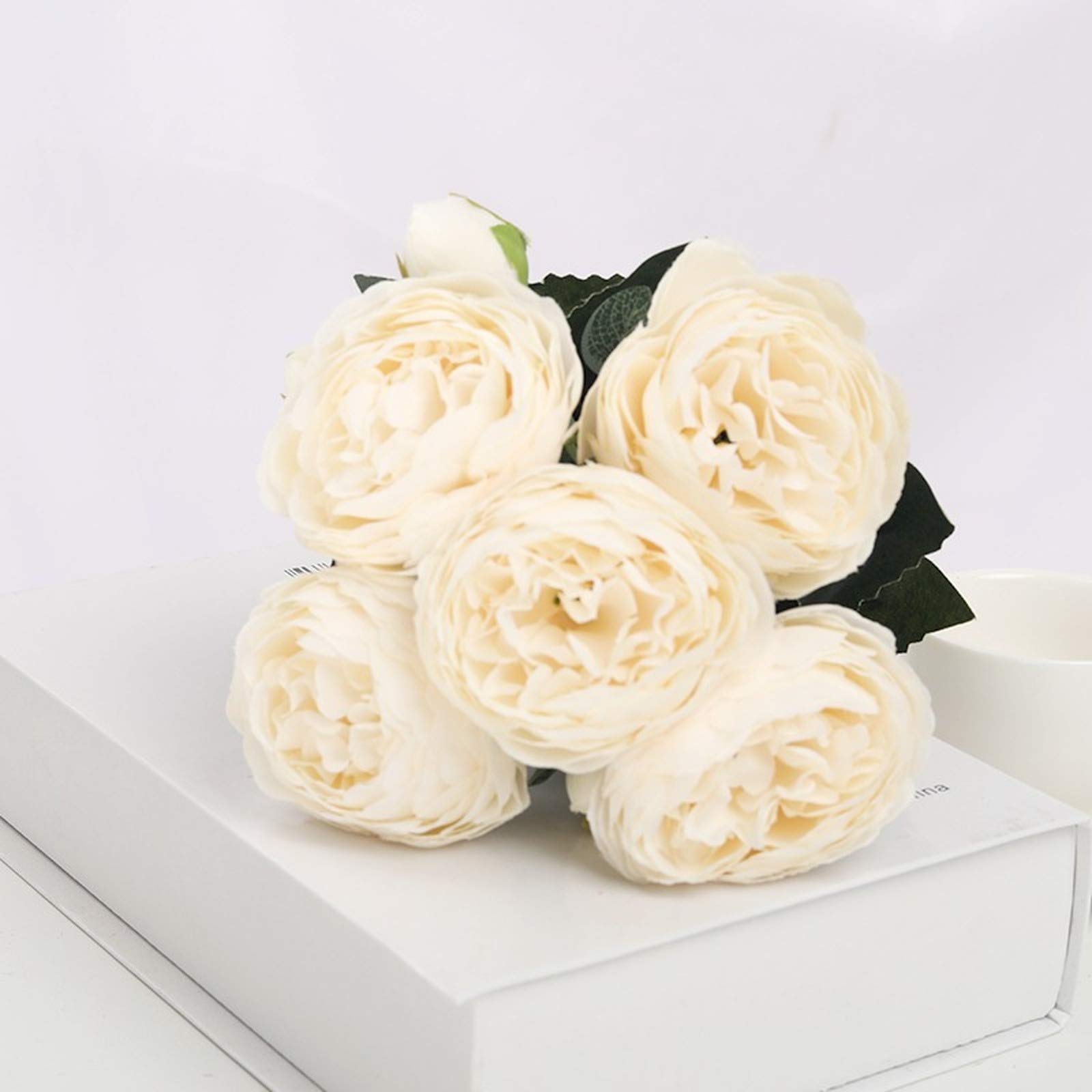 SBJKLYRN Simulated flowers, Tea Rose Peony Camellia Silk Fake Flower DIY Wedding ation Plastic...