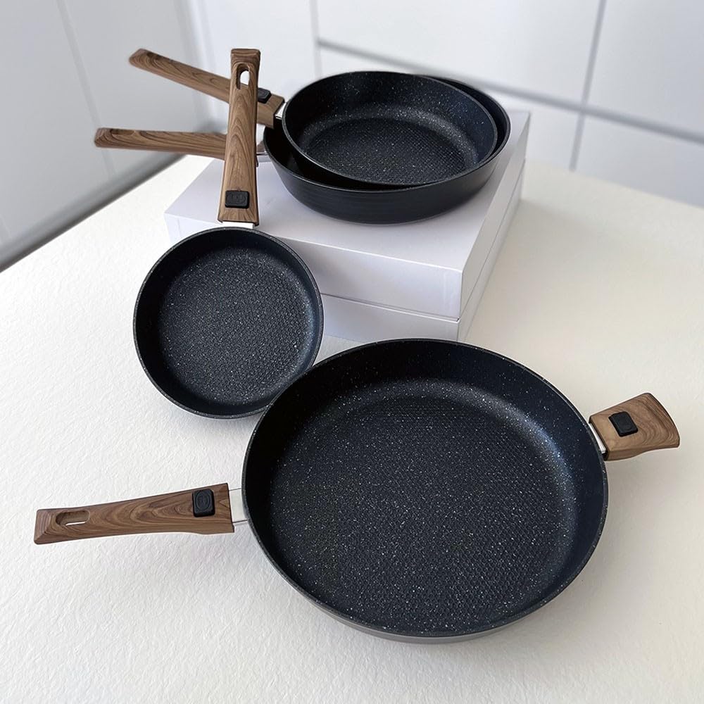 Durandal - Coffret 4 poêles antiadhésives Légende à manches amovibles 20,24,28,32cm -Batterie de cuisine compatible four,induction