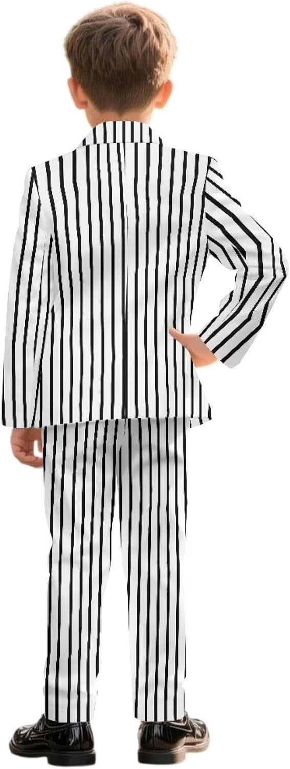 Boys' One Button Blazer Suit Jacket and Pants Set Casual Sport Coats Slim Fit Blazers Dress Pants for Kids Teens
