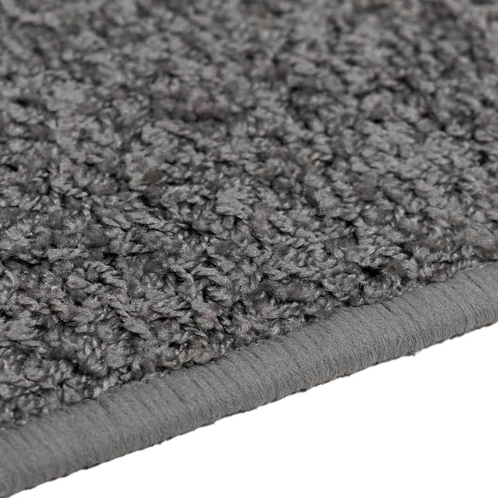 Alfombra de pasillo gris, 50 x 100 cm, 100% polipropileno, antideslizante, fácil de limpiar, para pasillo, salón, dormitorio, con superficie suave y decoración moderna y versátil