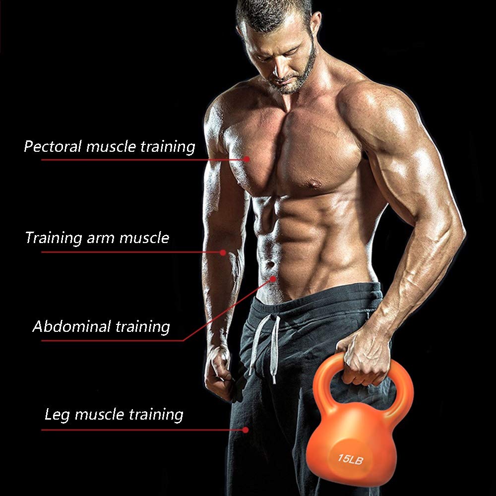 Kettlebells HUAHUA Gimnasio De Pesas Rusas, Deportes Cuclillas Equipo, Antideslizante Comfort Manija, Seguro Y Duradero, 10LB, Azul