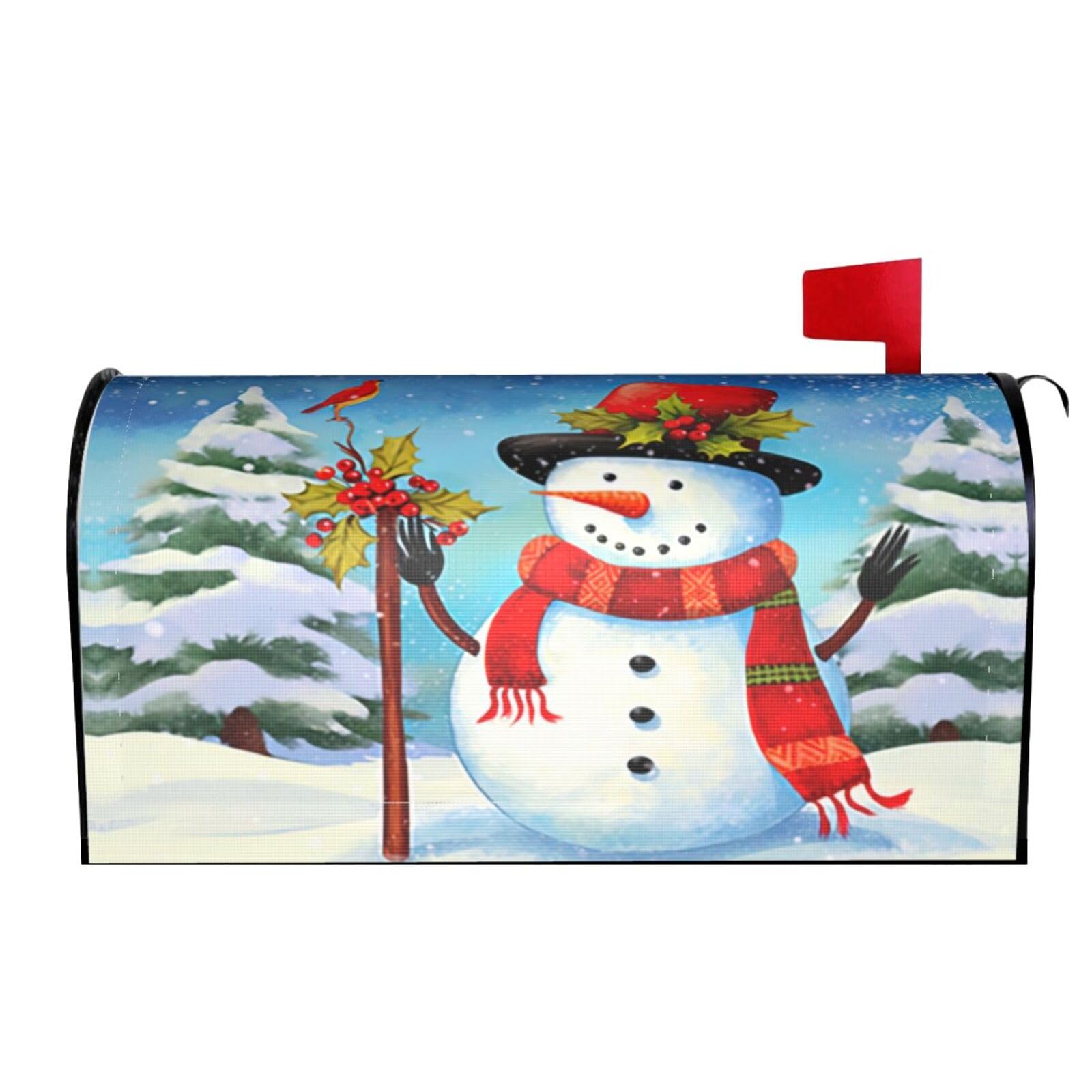Christmas Snowman Bird Flower 02 Mailbox Covers Magnetic Wraps Post Letter Box Cover Garden Home Decor