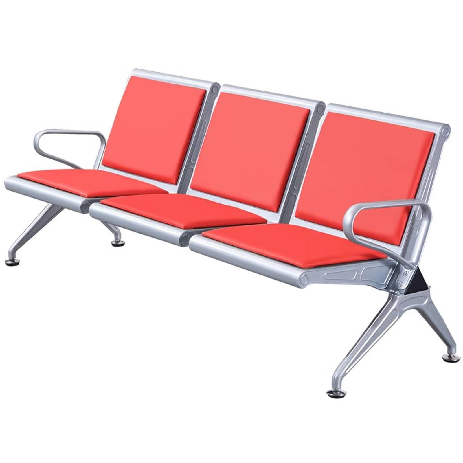 AYCDL Commercial Waiting Room Chairs with Metal Frame and Armrests for Airports, and Office Lobbies,Black,Red