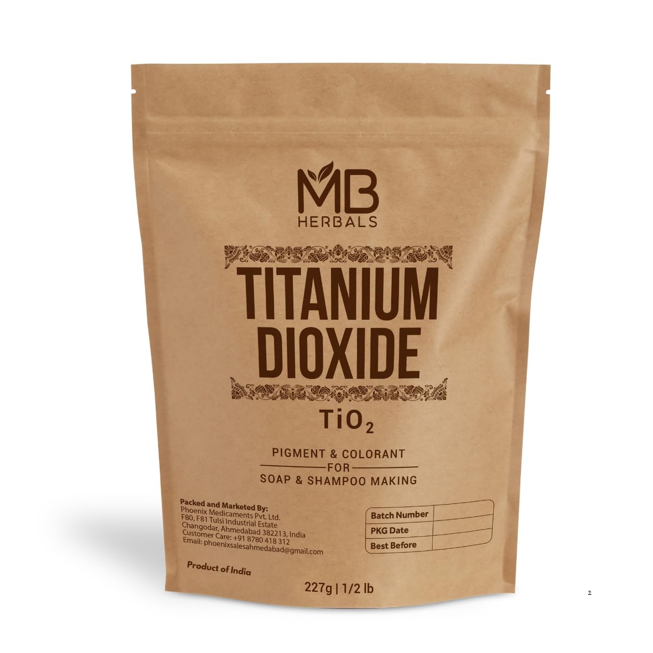 MB Herbals Titanium Dioxide Powder 227G | Soluble in Oil and Water I Cosmetic Grade Ingredient - Gives White Color to Soap & Lotions-image-26