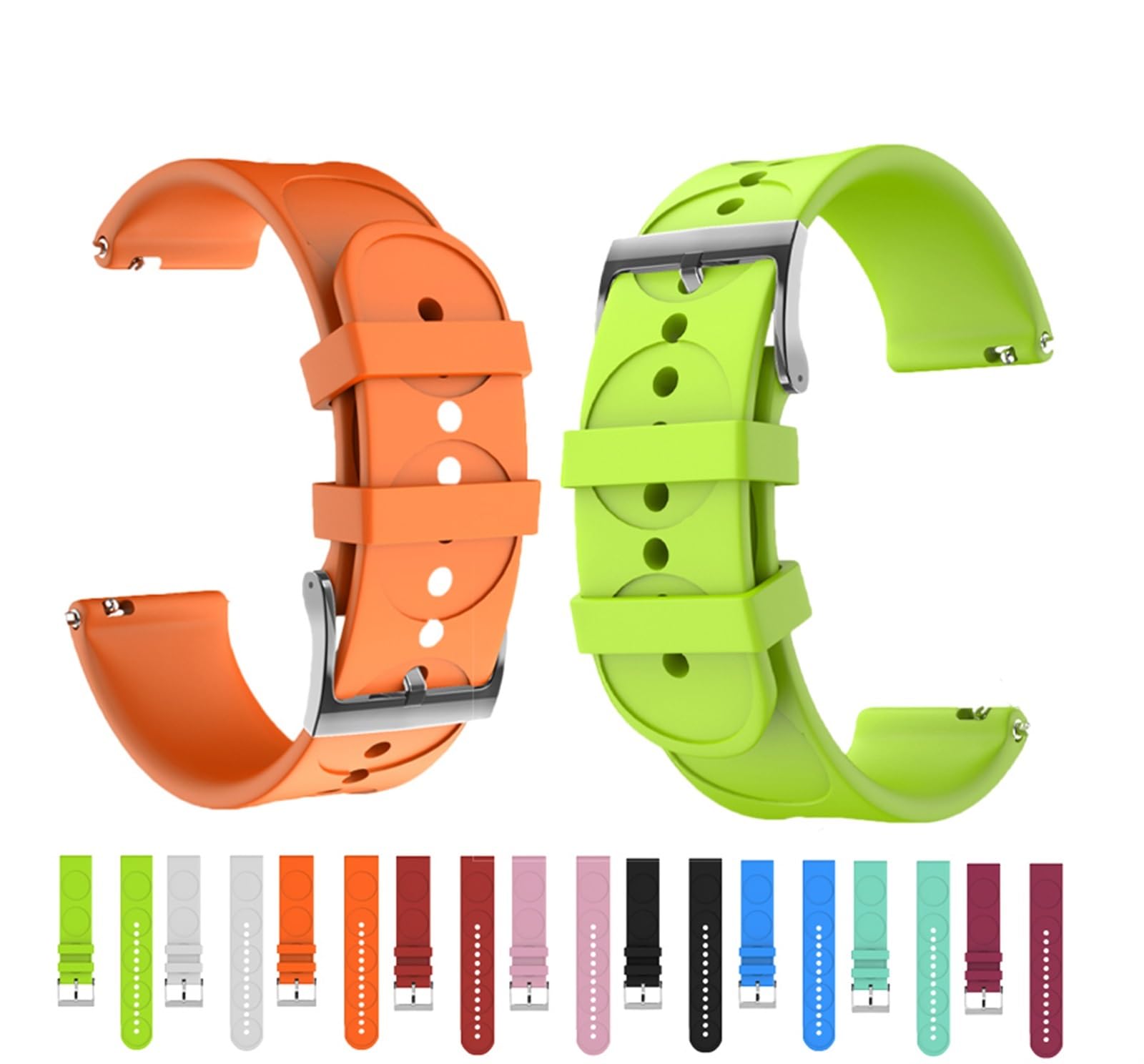 HABITZ Miękki silikonowy pasek do zegarka kompatybilny for opaską Suunto 3 kompatybilny for paskiem do zegarka Garmin Vivoactive 3 20mm kompatybilny for bransoletką Samsung Galaxy 42mm (Color : Wit)