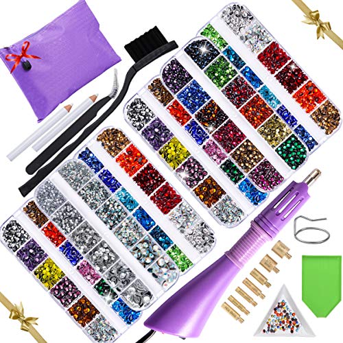 6 Boxes Hotfix Rhinestones with Rhinestone Applicator - 16ss Flatback Rhinestones with total 10,080pcs Shiny Rhinestones Hotfix Applicator Kit (6 Boxes) 6 Boxes Hotfix Rhinestones with Rhinestone Applicator - 16ss Flatback Rhinestones with total 10,080pcs Shiny Rhinestones Hotfix Applicator Kit (6 Boxes)