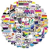 100PCS LGBT Gay Pride Stickers Bright Technicolor Water Bottle Gay Love Lesbian Bisexual Transgender Stickers Waterproof for Laptop Water Bottle Bike Skateboard Pride Gift (LGBT Pride)