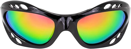 Miniatura 2 de Birdz Gafas de sol Seahawk polarizadas acolchadas 2 pares con correa para deportes acuáticos, surf, kayak, jetski, negro con lentes de espejo rosa y