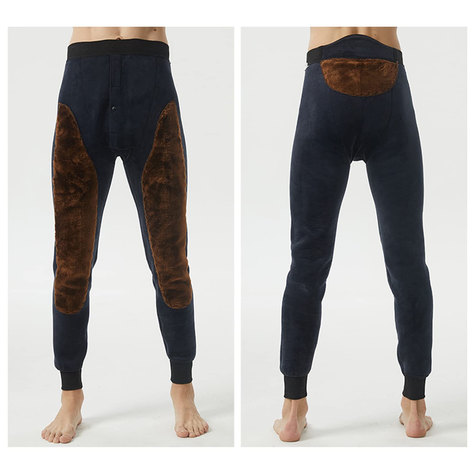 Pantalones Térmicos Hombres La Invierno De Vellón Warm Long Leggings Pantalones con Forro Mallas Polar Largos Jogger Doble Capa Termica Cálido Pantalon Dark gray-4XL
