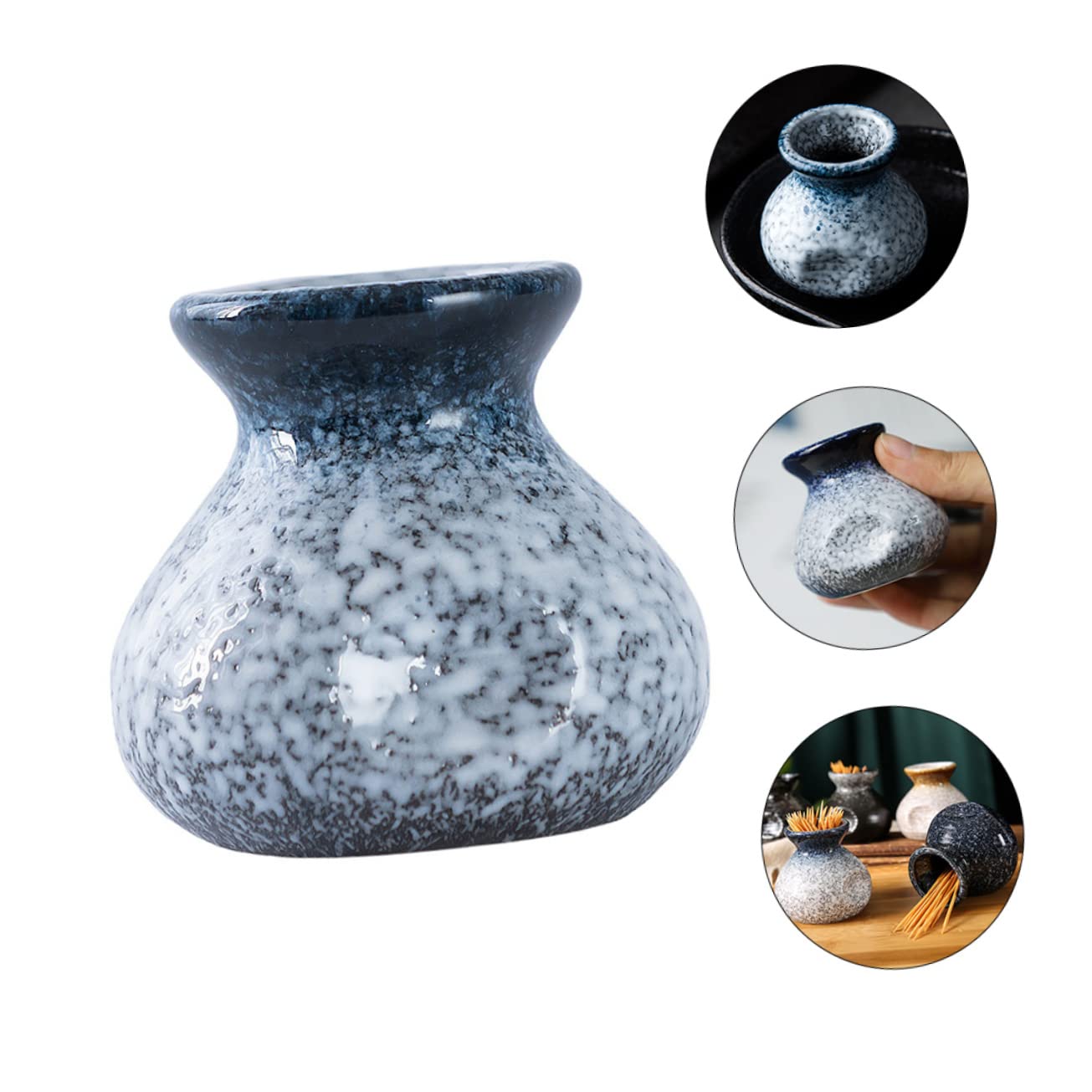 BRIGHTFUFU Portable Ceramic Toothpick Organizer Stylish Home Toothpick Dispenser for and Elegant