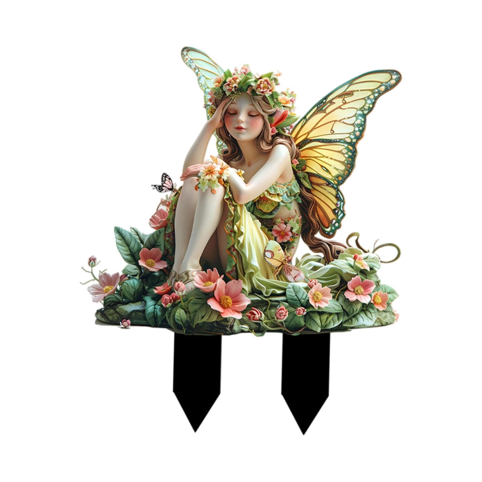 Garden Fairy Stake Decoration Cute 2D Flat for Balcony Porch Valentine's Day-image-14