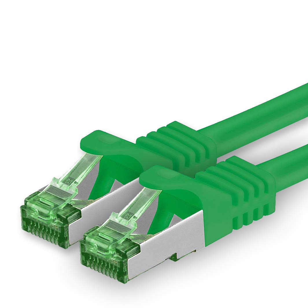 1aTTack.de 20 M Cat.7 Netzwerk-Kabel 1 Stück Cat7 Patch-Kabel Lan-Kabel Ethernet RJ45 10 Gbit/s (Alle Internetgeschwindigkeiten) Grün 20 Meter