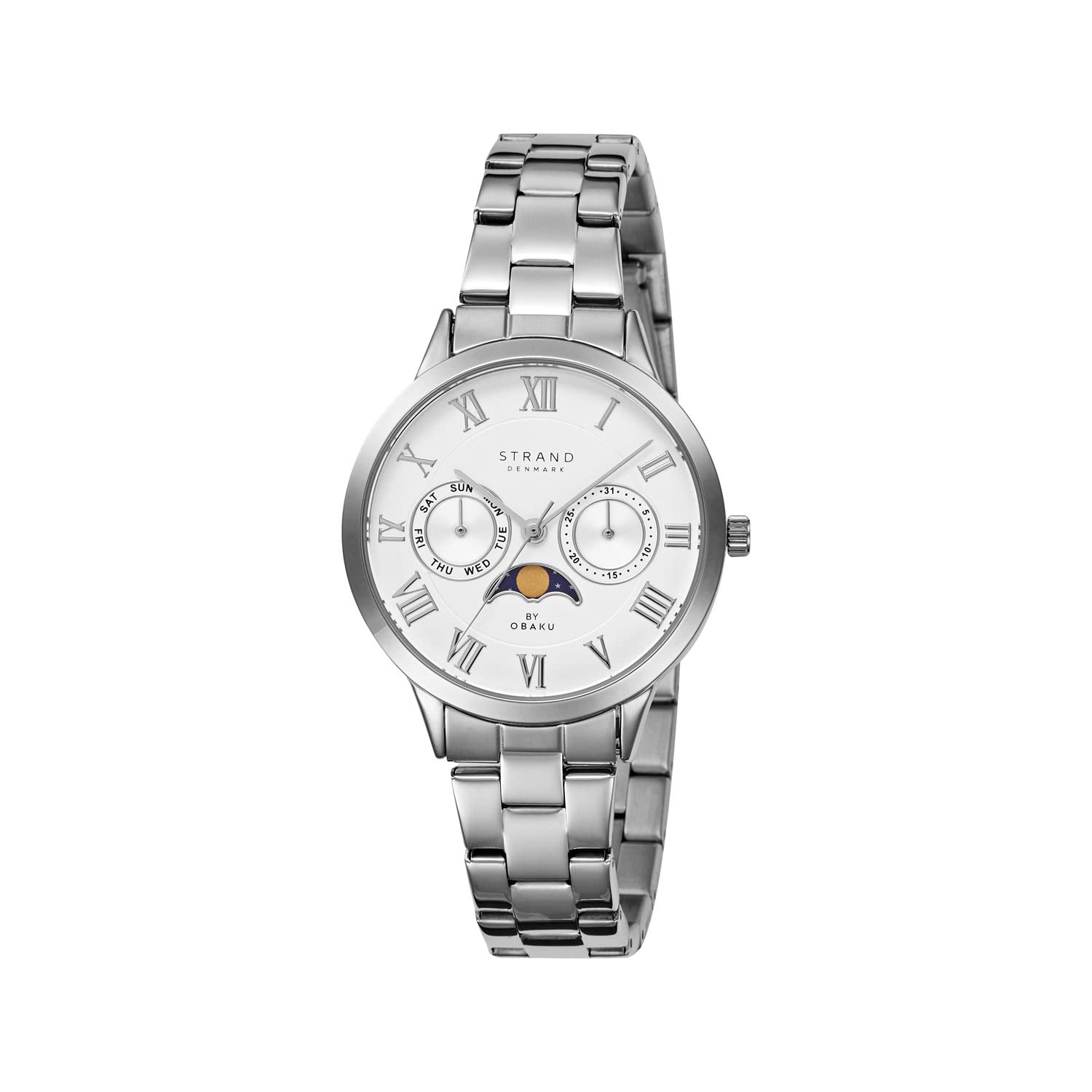 Strand By Obaku Moon Mini Brace Analog Silver Dial Womens Watch-S728LMCISC (B0BG245M24) Amazon Price History, Amazon Price Tracker