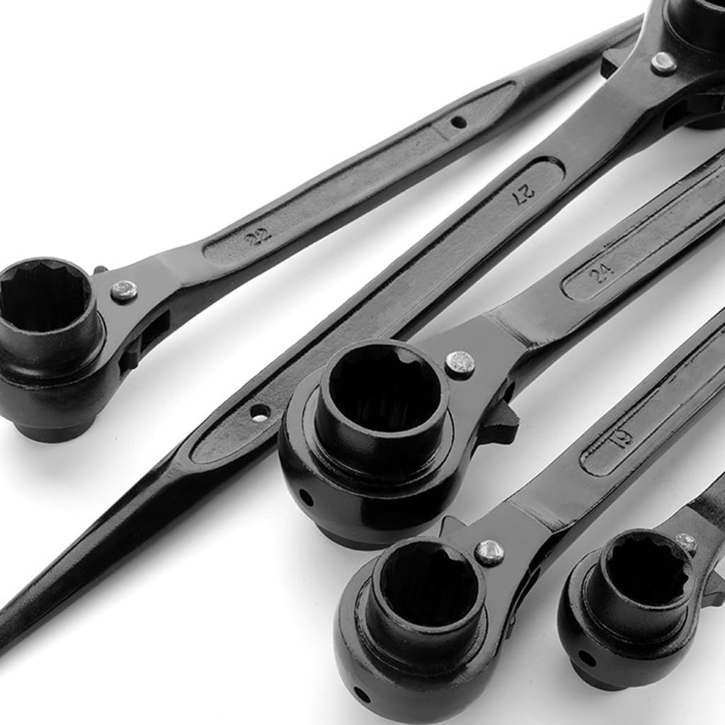 10-32mm ラチェットレンチ レンチ ソケット 梅の花 多機能 尖った尾 調節可能なソケットアダプター ハンドツール