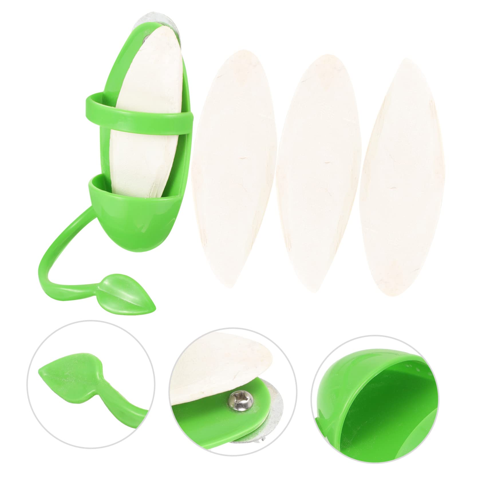 DOITOOL 4sets Supporto Per Uccelli Con Cuttlebone Rack Per Alimentazione Parrot Accessori Per Nutrimento e Gioco Completo Con Cuttlebone Per Pappagalli e Altri Volatili
