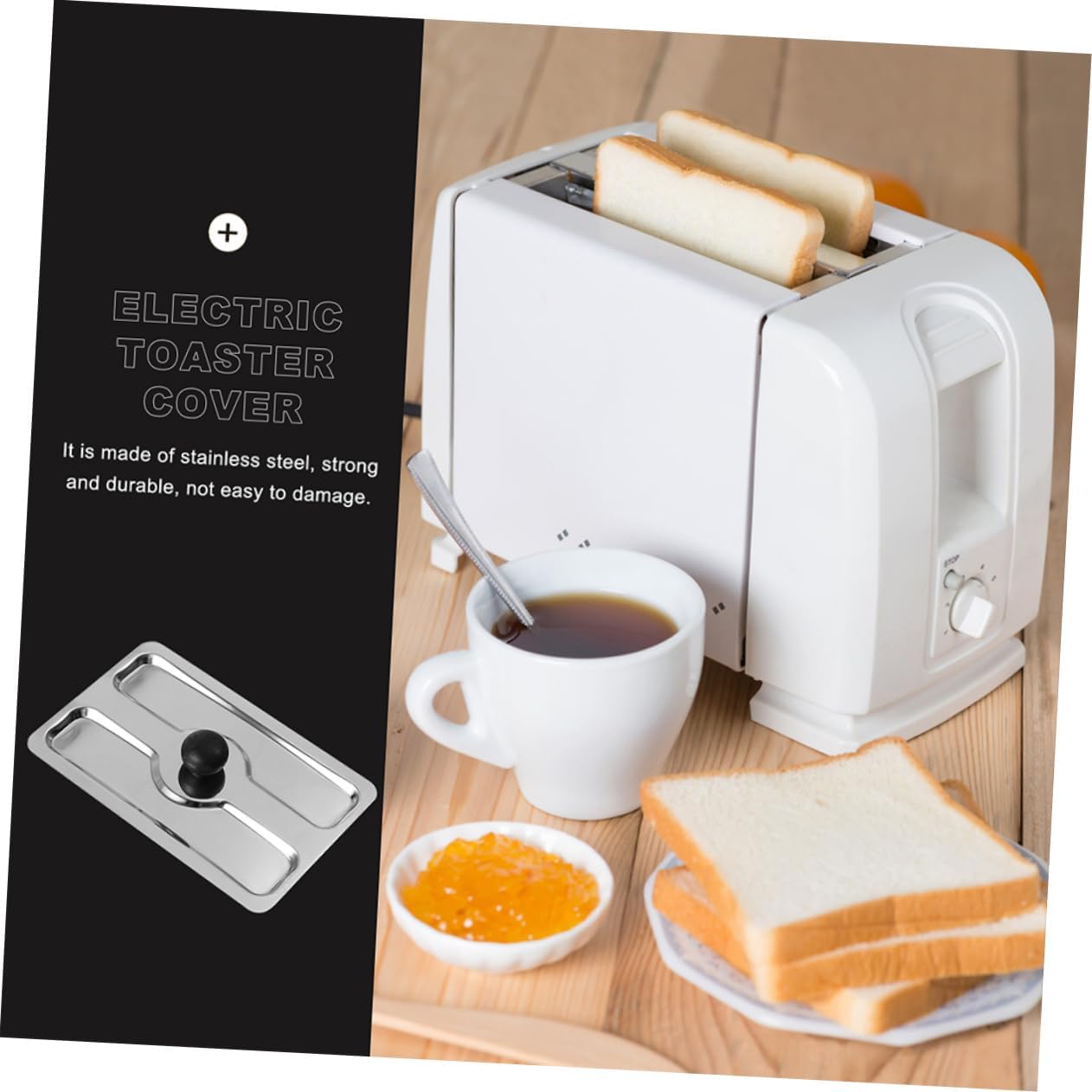 2pcs Stainless Steel Toaster Cover Upper Lid for Bread Makers and Breakfast Appliances Dustproof Kitchen Device Cover Compatible with Toasters and Bread Machines
