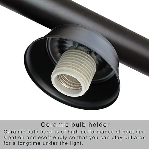 Miniatura 6 de Wellmet Luz de billar  4 lámparas con pantalla de lámpara para mesa de billar de 7 a 8 pies, sala de juegos, cueva de hombre