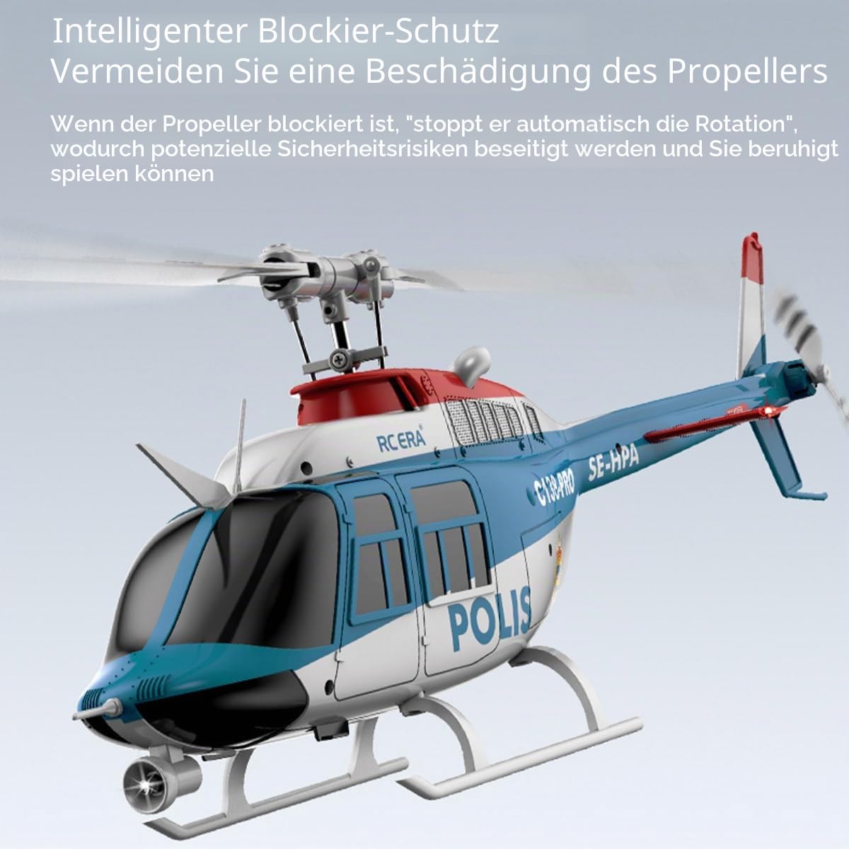 C138PRO 1/33 Modell RC-Hubschrauber - Bell 206 2,4G 6CH flybarless Einzelrotor-Fernsteuerungsmodell, Flugmodus mit Ein-Knopf-Umkehrfunktion, Ready-to-Fly (RTF) für Erwachsene und Fortgeschrittene
