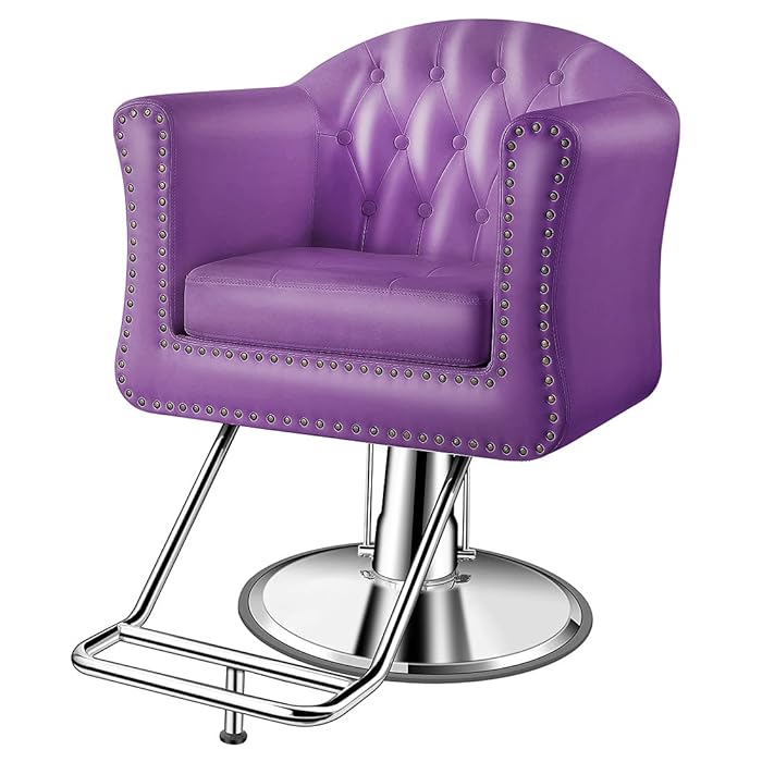 Buy Baasha Salon Chair, Salon Chair for Hair Stylist, Purple Salon Chair with Heavy Duty