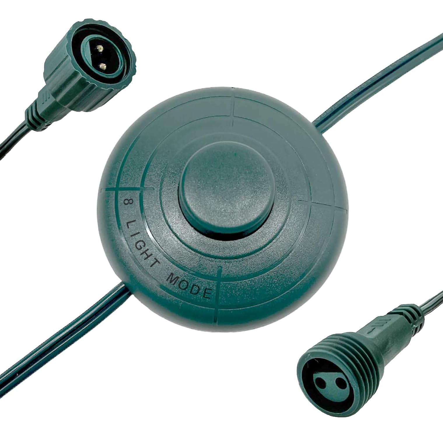 Power Cord 6Ft with 8 Lights Modes Foot Switch for Christmas Tree Lights Raintight 5/8inch Plug Compatible Replacement for LED String Light Holiday Lighting Christmas X-Mas Tree