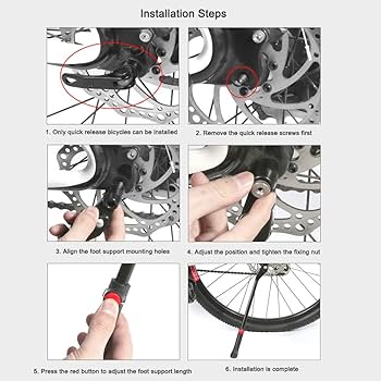 Amazon.co.jp: クイックリリース自転車キックスタンド、高さ調節