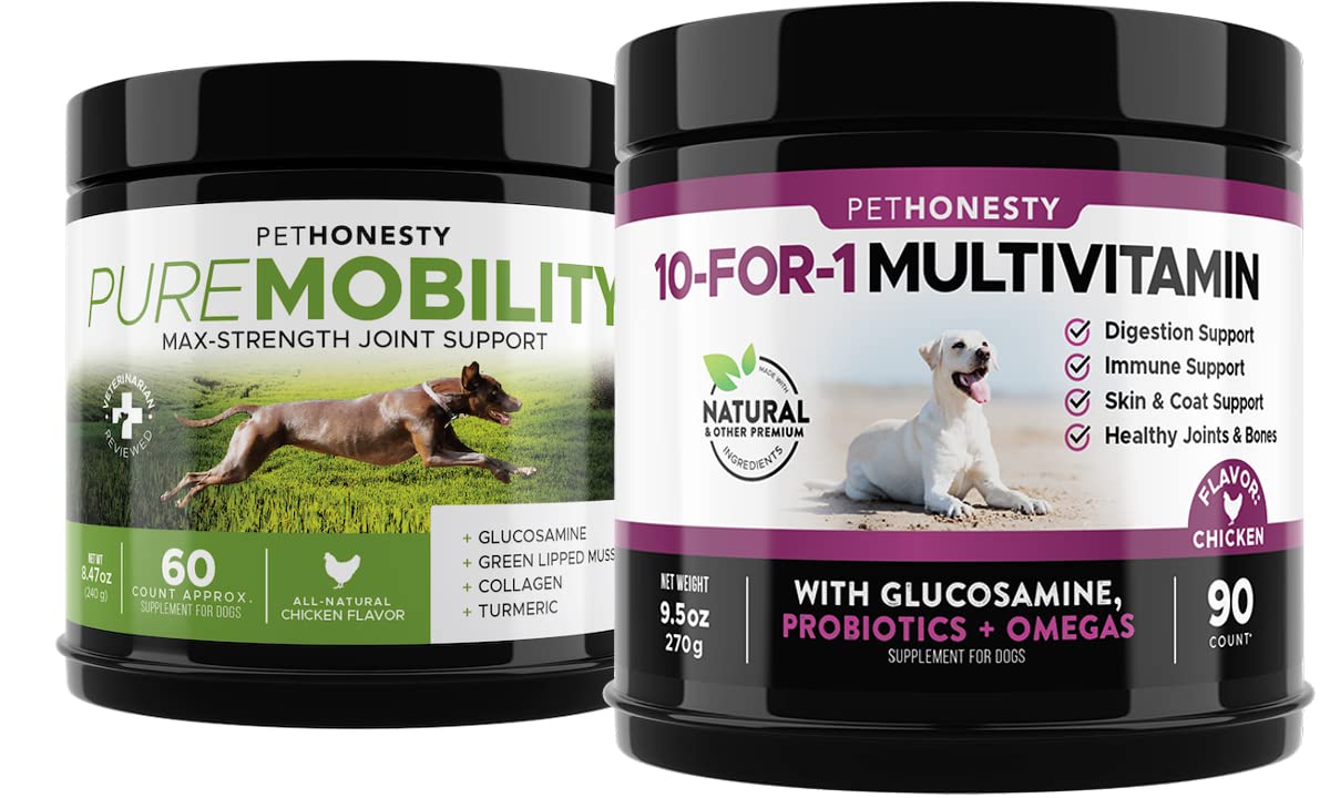 Buy PetHonesty PureMobility Glucosamine for Dogs + 10 in 1 Dog Multi