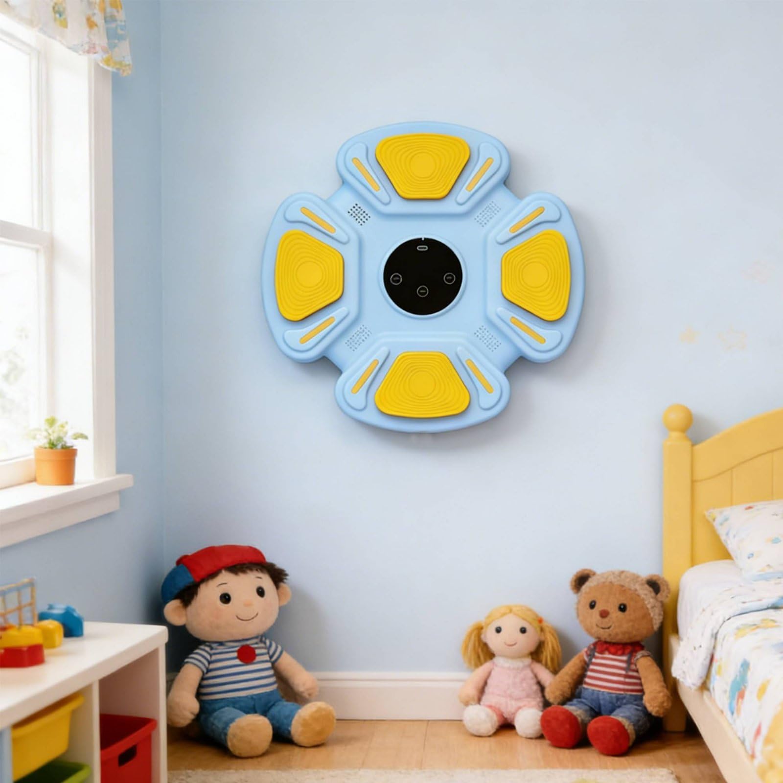 Children Training Target Bersaglio da Allenamento Pugno Intelligente Piastra Parete Pad per Bambini con Sincronizzazione Musicale Luci Pu per