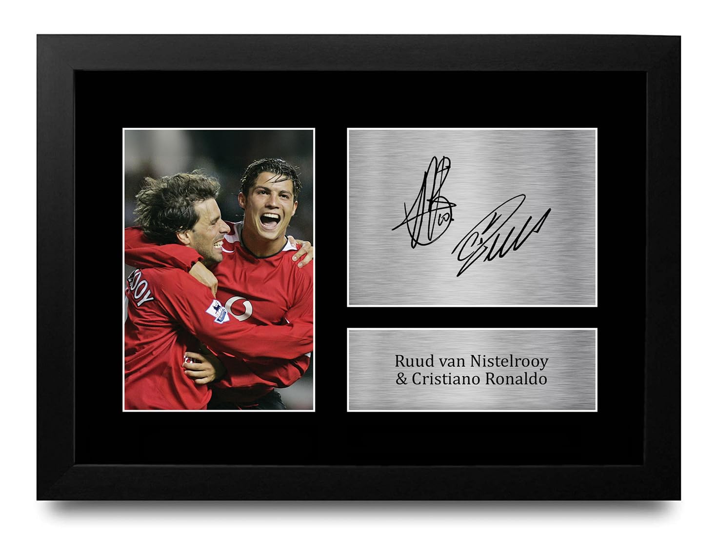 HWC Trading Cristiano Ronaldo & Ruud van Nistelrooy Gifts Printed Signed Autograph Picture for Football Fans and Supporters - A4 Framed โ image 1